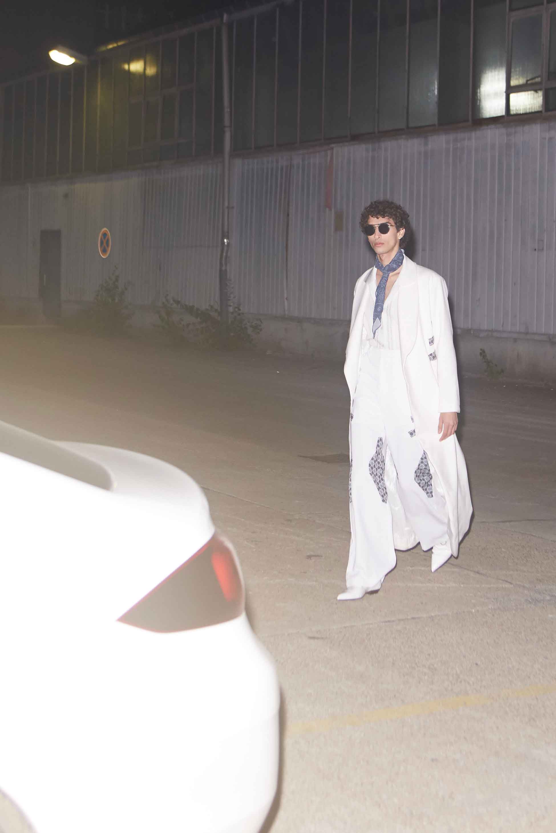 Qaher Harhash wearing Trashy Clothing AW 21/22 Errorvision